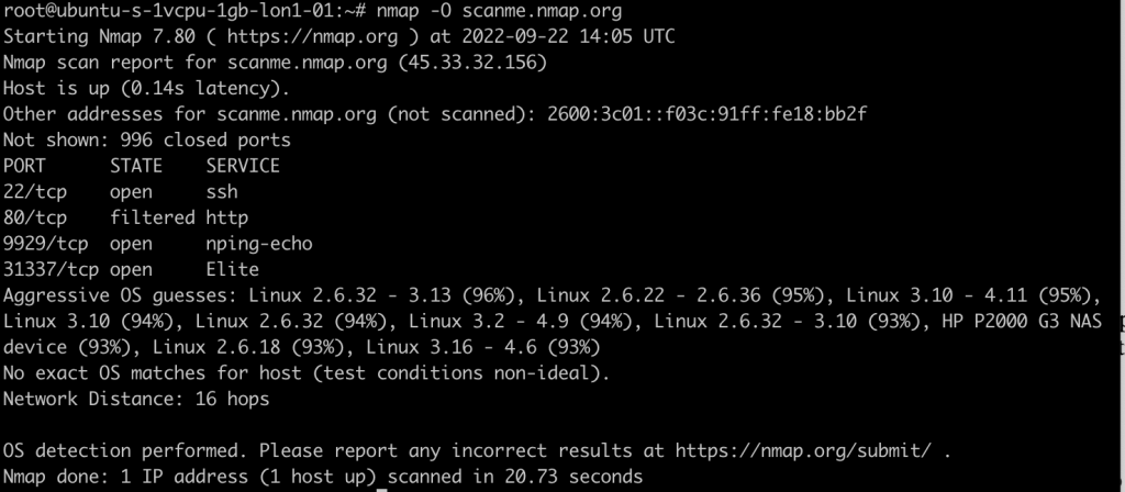 nmap os detection